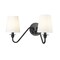 Z-Lite Gianna Wall Sconce, 2-Light, 20 In.W x 8.5 In.L x 9.75 In.H, Matte Black/White 7509-2S-MB - alternate 1